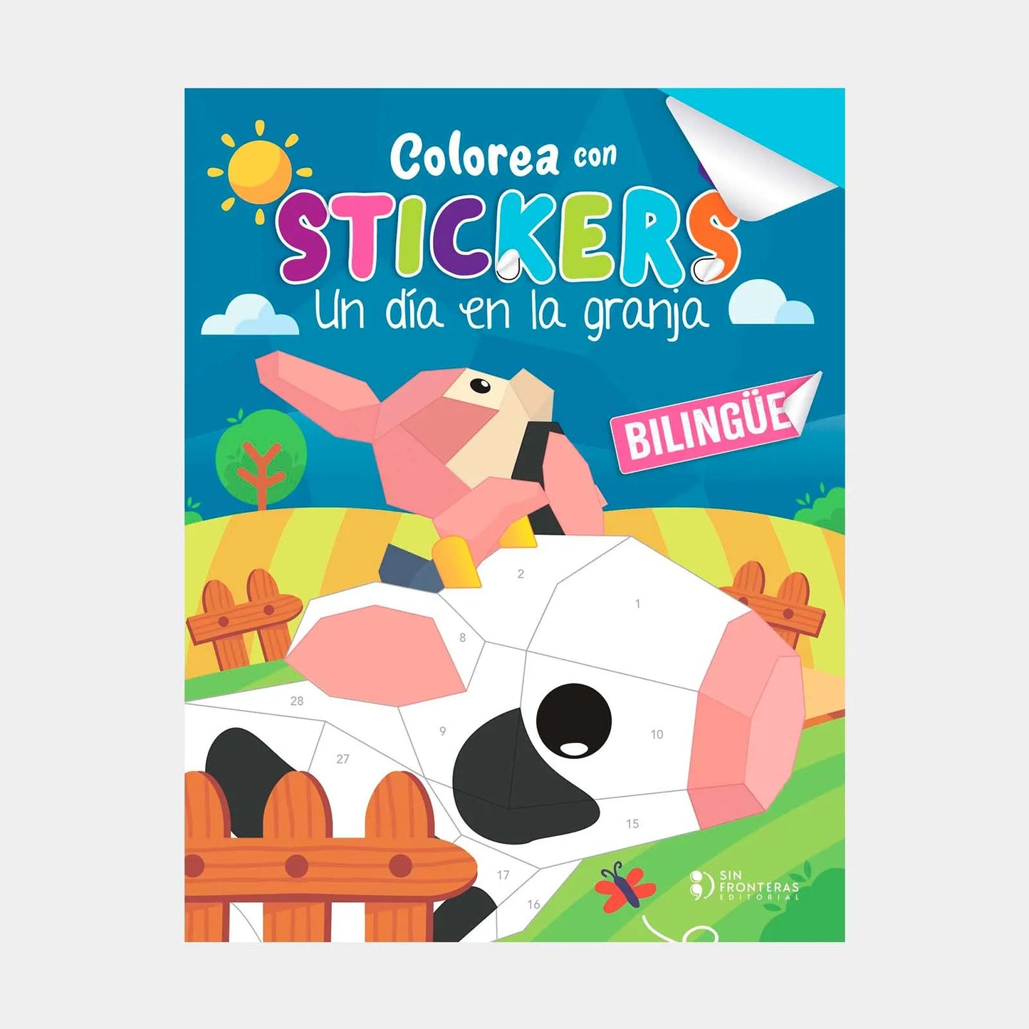 Libro Colorea con stickers: un día en la granja