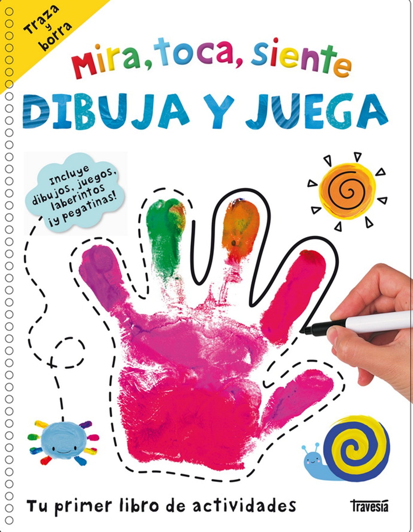 Libro Mira, toca, siente. Dibuja y juega